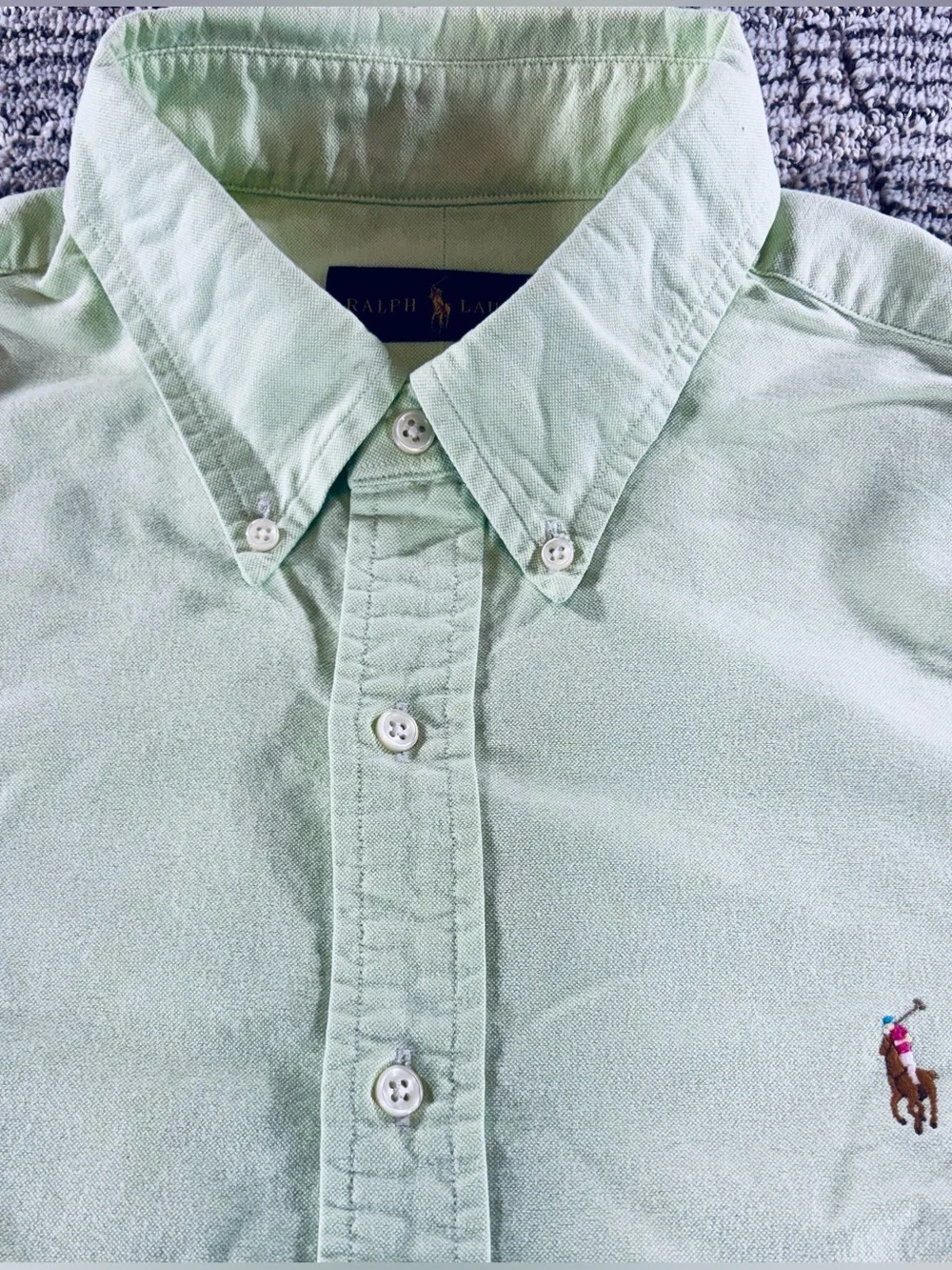 Polo Ralph Lauren Men’s Large Green Short Sleeve Button Down Shirt